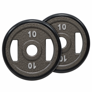 Pakke med 2 x 10 kg. 50 mm. v�gtskive med gummikant