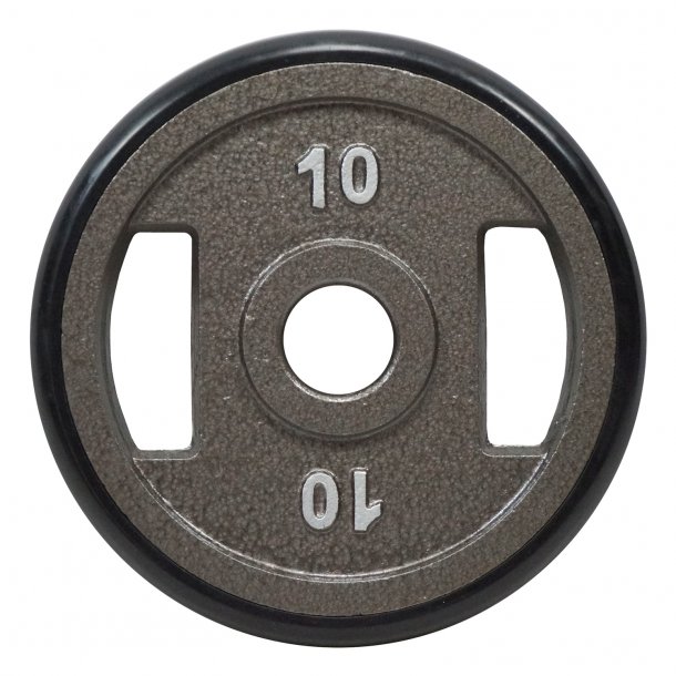 Pakke med 2 x 10 kg. 50 mm. vgtskive med gummikant