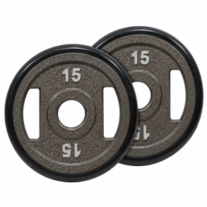 Pakke med 2 x 15 kg. 50 mm. v�gtskive med gummikant