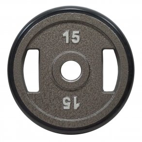 Pakke med 2 x 15 kg. 50 mm. vgtskive med gummikant