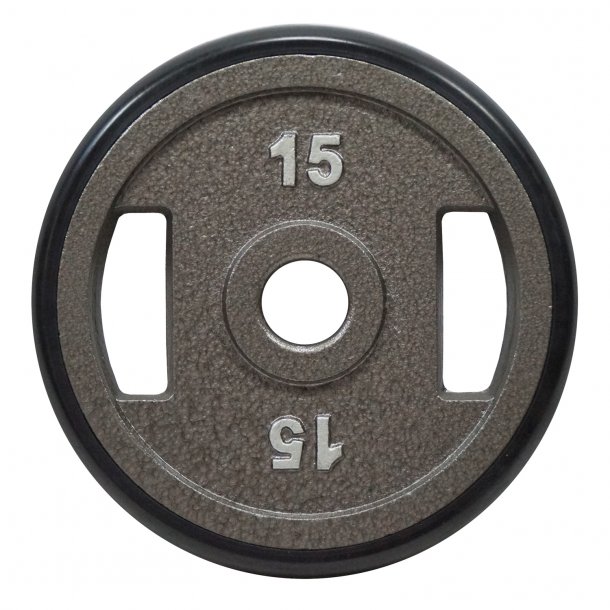 Pakke med 2 x 15 kg. 50 mm. vgtskive med gummikant