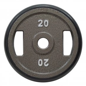 Pakke med 2 x 20 kg. 50 mm. vgtskive med gummikant