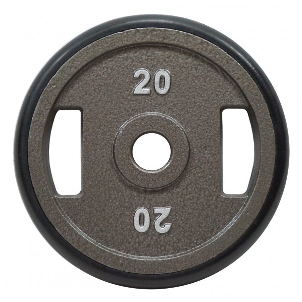 Pakke med 2 x 20 kg. 50 mm. vgtskive med gummikant