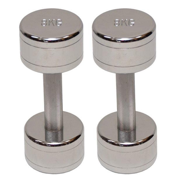 Pakke med kromhndvgte 2 x 8 kg. - outlet