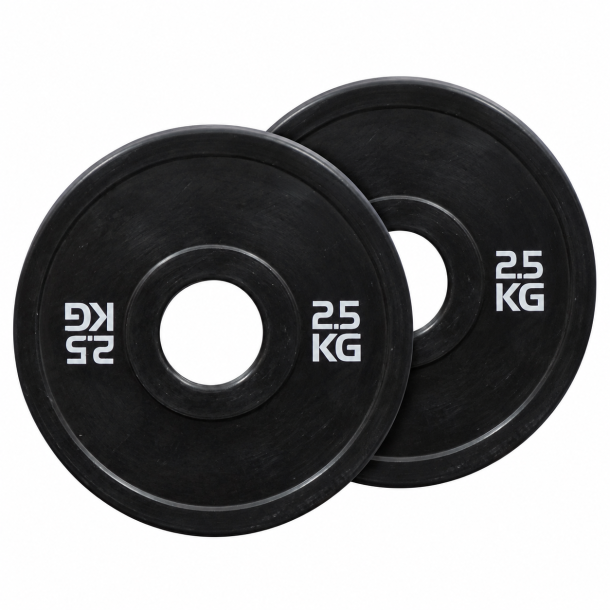 Pakke med 2 x 2,5 kg. Bumper plate