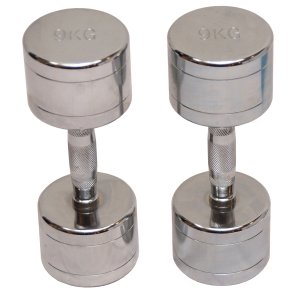 Pakke med kromhndvgte 2 x 9 kg.